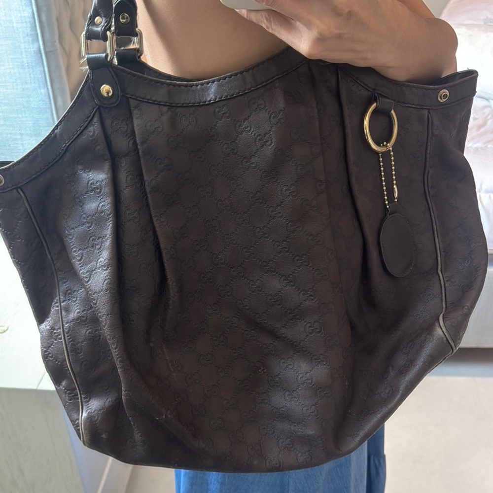 Gucci Brown Leather Tote Bag